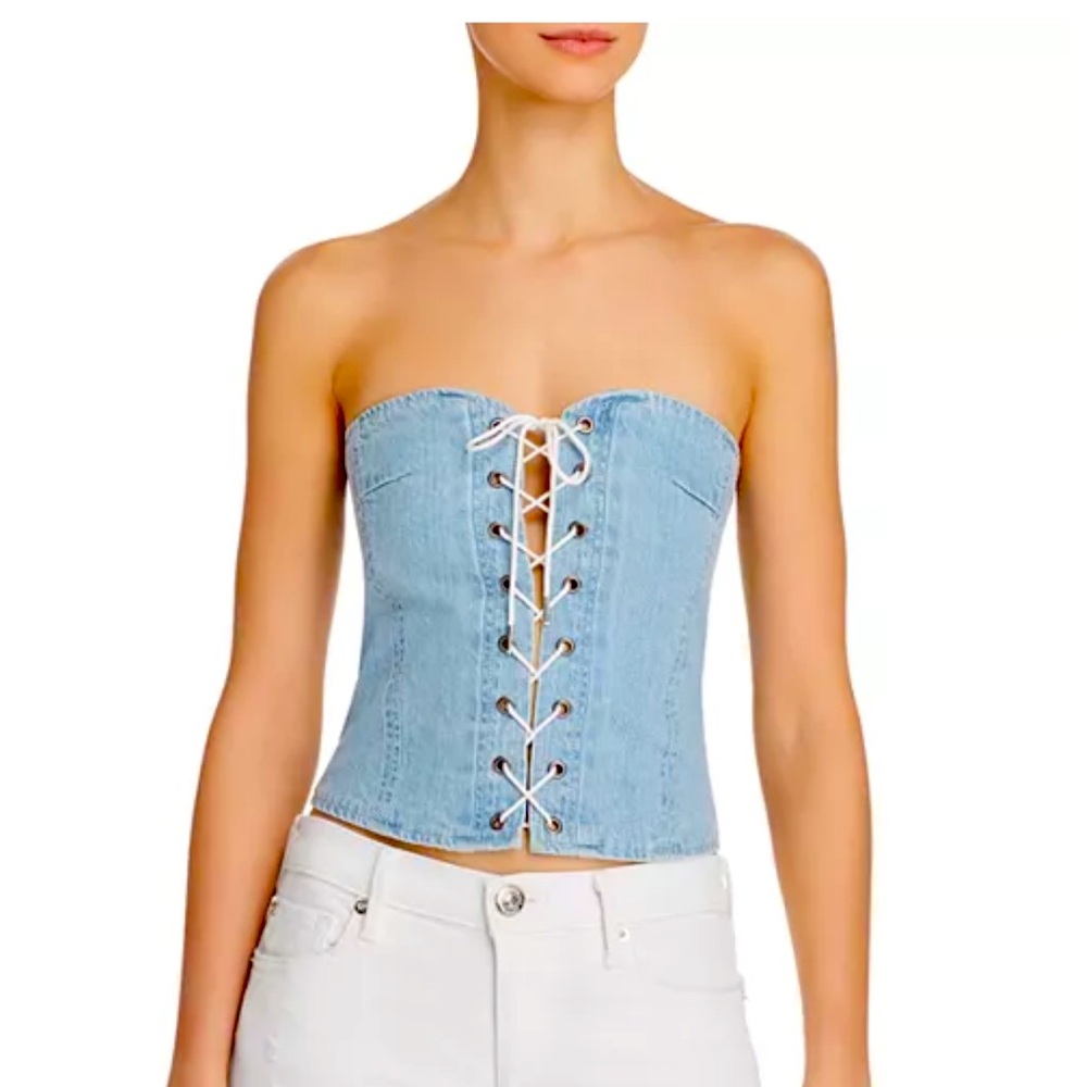 Pistola Light Blue Denim Corset/Bustier